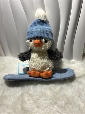 Jellycat London 6”  Plush Peanut Penguin Snowboarding NWT Stuffy